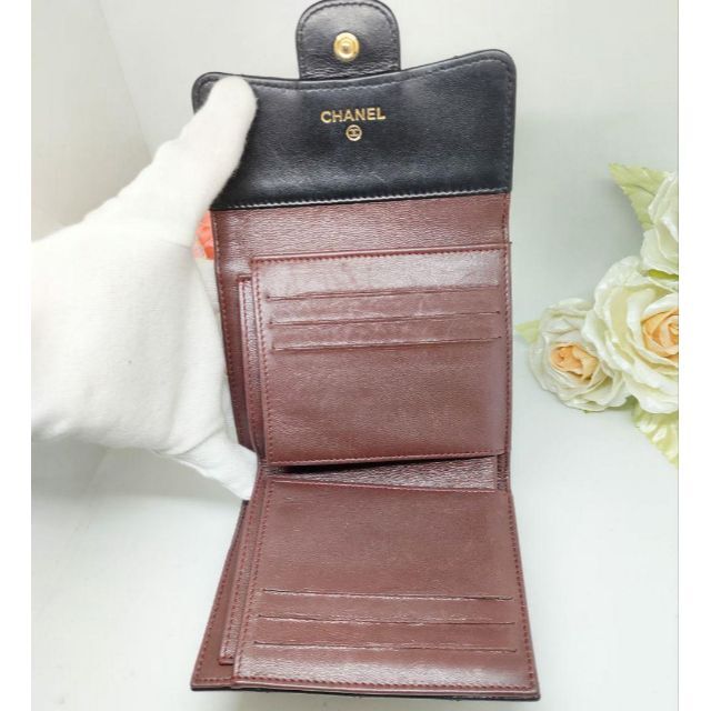 ✨極美品✨シャネル クラシックマトラッセ 3つ折り財布 ブラック