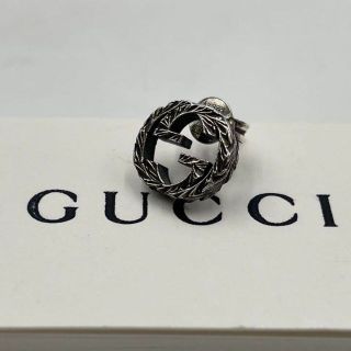 グッチ(Gucci)の■格安 美品■グッチ 燻 インターロッキング 片耳用 ピアス シルバー GG(ピアス(片耳用))