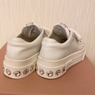 【MIU MIU】ミュウミュウ 厚底スニーカー ヒール シルバー メタルトゥ