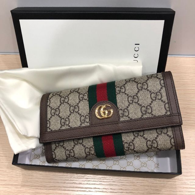 新品同様】グッチ オフィディア シェリーライン GG 三つ折り 財布