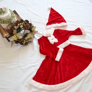 80~90cm女の子用 クリスマス サンタコスチューム(衣装)