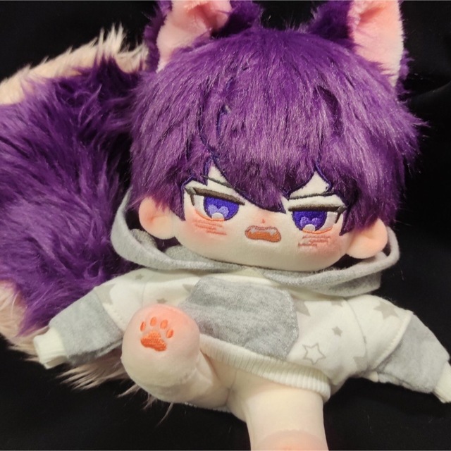 数量限定　レア　獣耳ミミ　紫瞳　オオカミ　20cm ぬいぐるみ　SHOTO