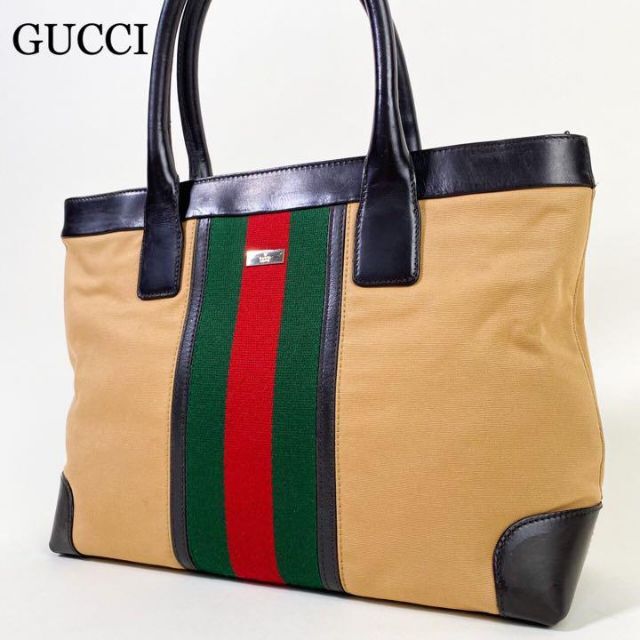 レビュー高評価の商品! 極美品 グッチ キャンバス トートバッグ GG柄