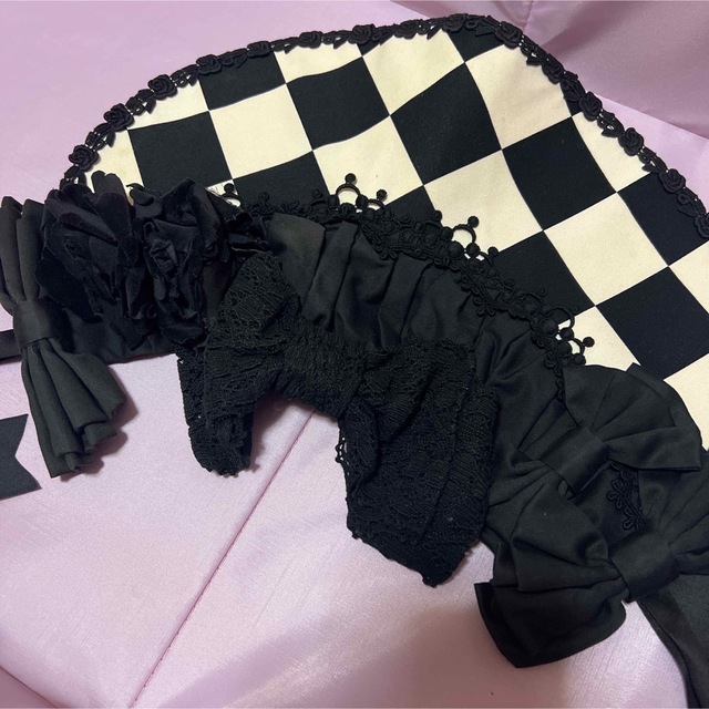 Chantilly?ダイヤ柄ボンネット☆ゴスロリ 帽子 帽子 africaforsdgs.com