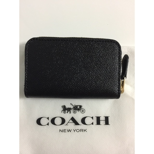 COACH コーチ　ラウンドファスナーコインケース 小銭入れ財布　ブラック　黒色
