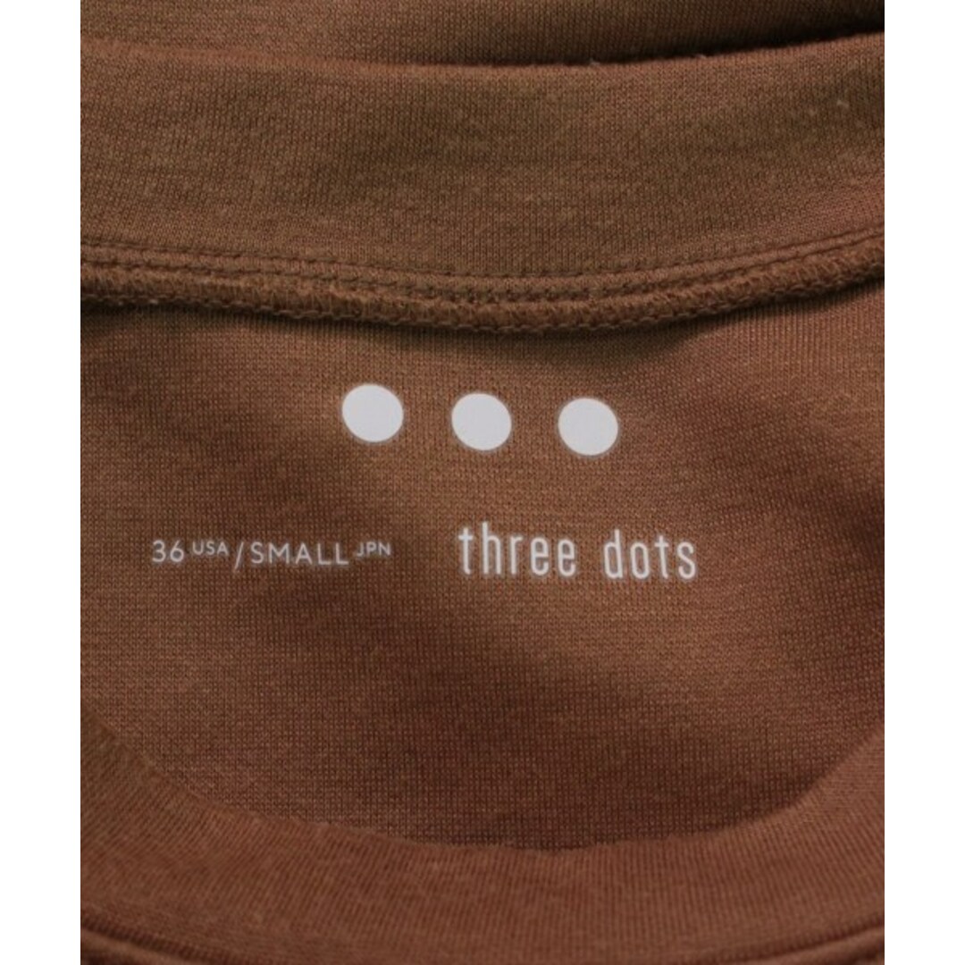 three dots スリードッツ スウェット S 茶