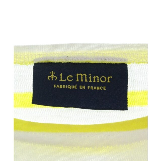 Le Minor(ルミノア)のLe minor ルミノア Tシャツ・カットソー -(M位) 白x黄(ボーダー) 【古着】【中古】 レディースのトップス(カットソー(半袖/袖なし))の商品写真