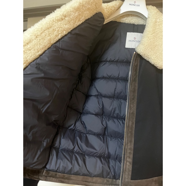 サイズ1 定価58万!! Moncler レザー×ムートンダウンジャケット