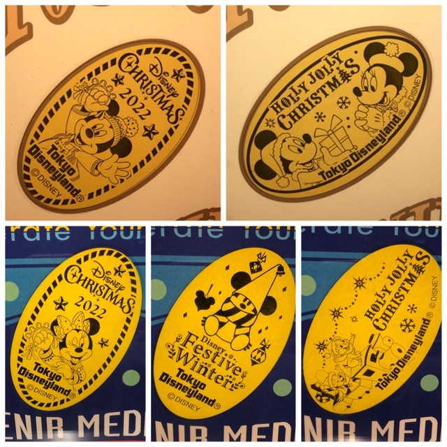 ディズニーランド クリスマス 2022 スーベニアメダル 5種 5個 セット エンタメ/ホビーのおもちゃ/ぬいぐるみ(キャラクターグッズ)の商品写真