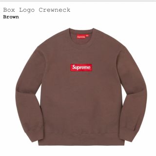 シュプリーム(Supreme)のSupreme Box Logo Crewneck brown  L(スウェット)