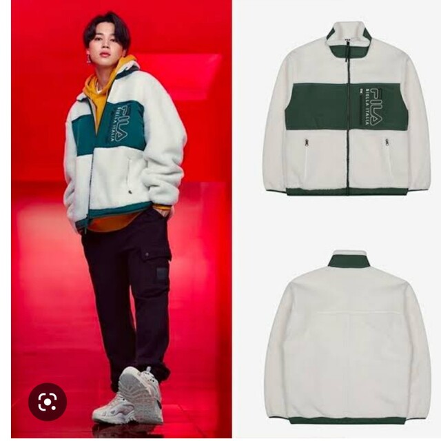 FILA(フィラ)のBTS × FILA  ジミン着用　ポップコンボアフリースジャケット メンズのジャケット/アウター(ブルゾン)の商品写真