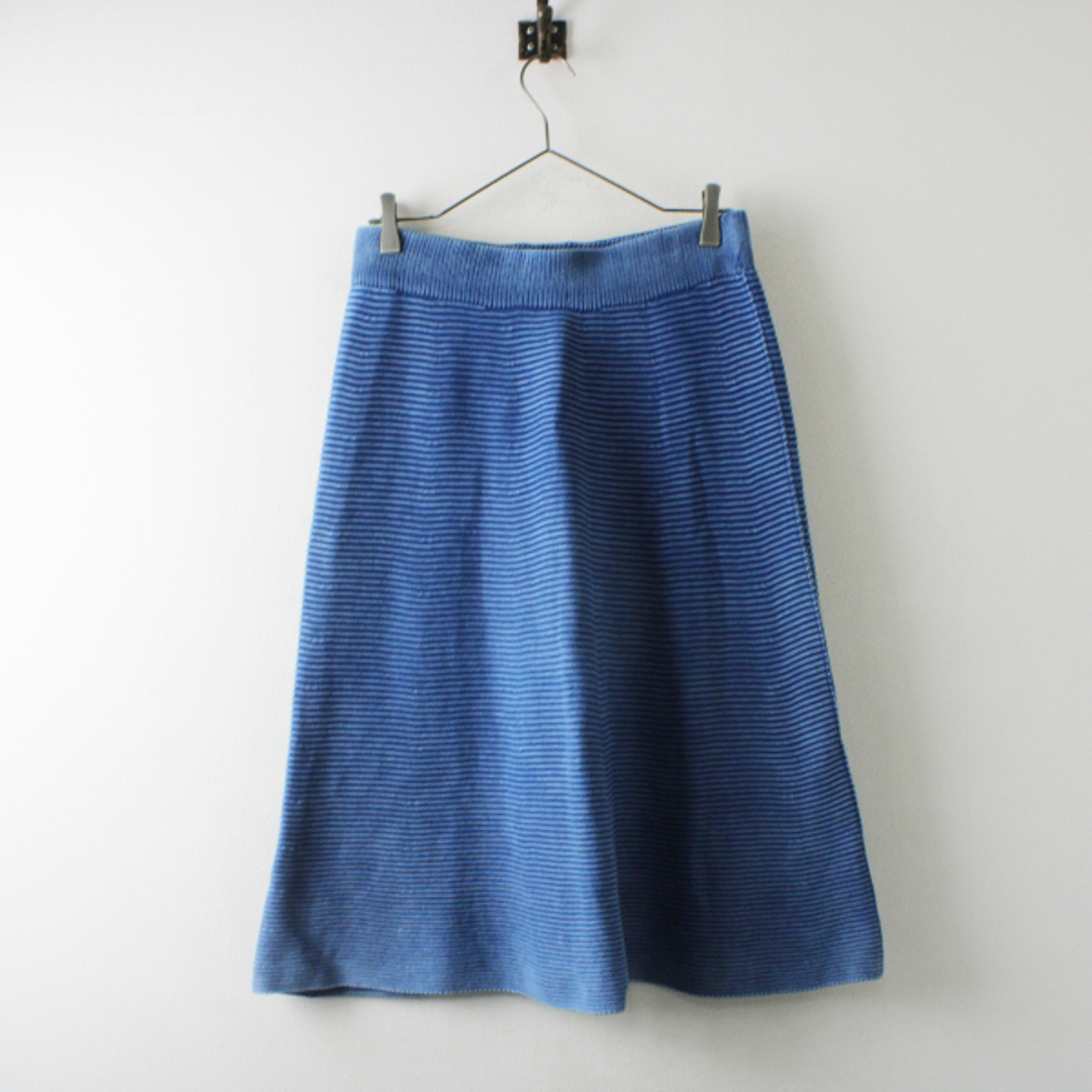 Moon Beat Quality ムーンビートクオリティ コットン 畔ニットスカート 3/ブルー【2400013106221】 レディースのスカート(ひざ丈スカート)の商品写真