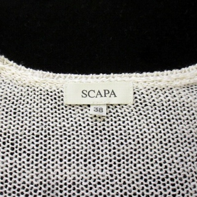 SCAPA(スキャパ)のスキャパ SCAPA カットソー ニット メッシュ Vネック リネン 38 レディースのトップス(カットソー(長袖/七分))の商品写真