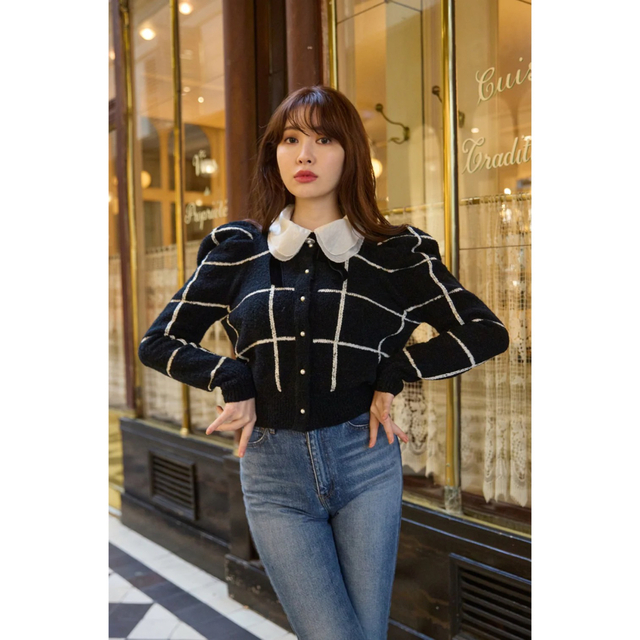 Her lip to - Crillon Boucle Cardigan ブラック herlipto 黒の通販 by shop｜ハーリップトゥ