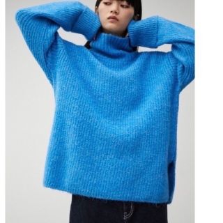 アズールバイマウジー(AZUL by moussy)のAZULby moussy タートルネックニットターコイズ　ブルー(ニット/セーター)