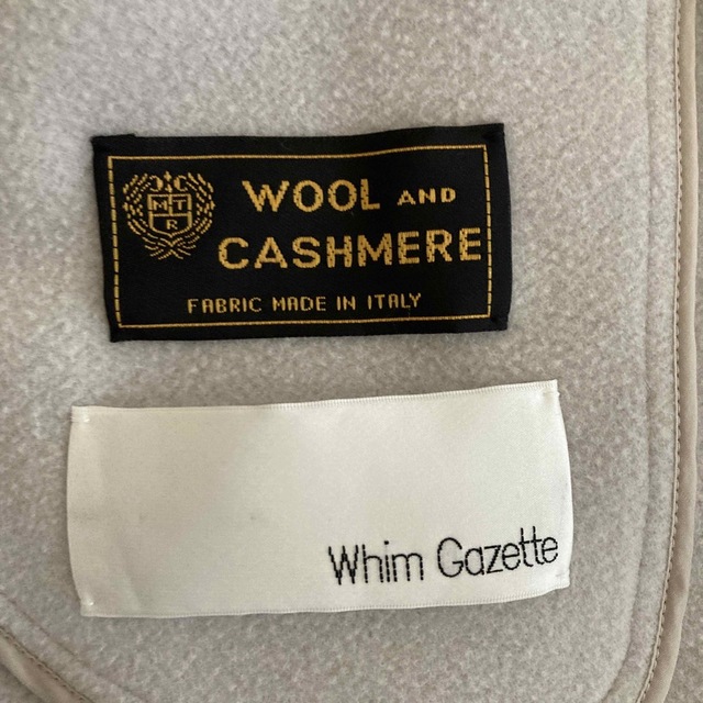 Whim Gazette(ウィムガゼット)のWhim Gazette  カシミヤ  ノーカラーコート レディースのジャケット/アウター(ロングコート)の商品写真