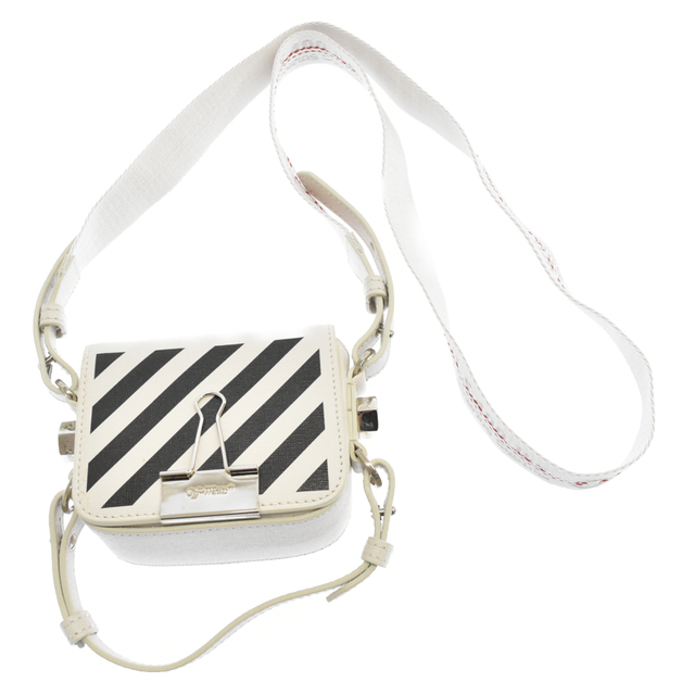 1170センチ最短OFF-WHITE オフホワイト DIAG BABY FLAP BAG ミニショルダーバック ホワイト OWNA087E194231070210