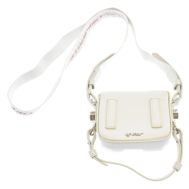 OFF-WHITE(オフホワイト)のOFF-WHITE オフホワイト DIAG BABY FLAP BAG ミニショルダーバック ホワイト OWNA087E194231070210 メンズのバッグ(ショルダーバッグ)の商品写真