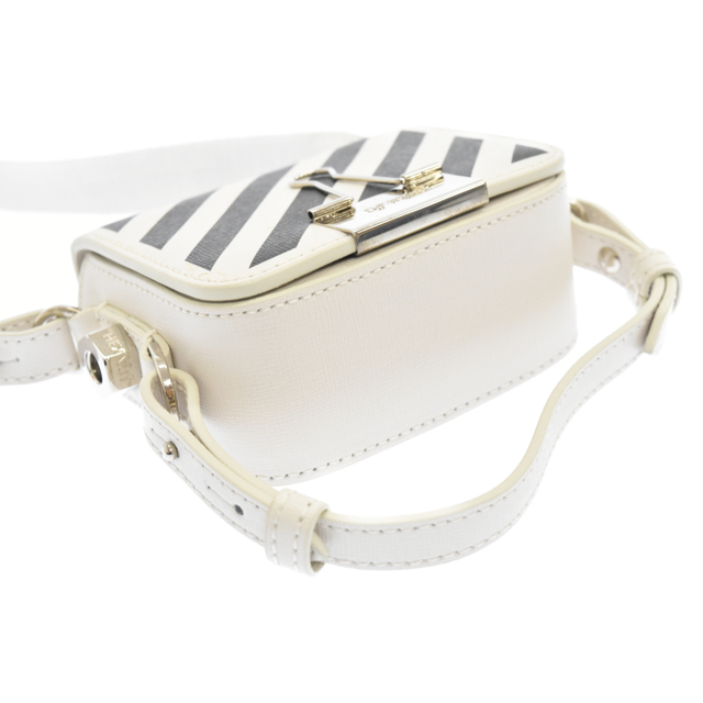 OFF-WHITE(オフホワイト)のOFF-WHITE オフホワイト DIAG BABY FLAP BAG ミニショルダーバック ホワイト OWNA087E194231070210 メンズのバッグ(ショルダーバッグ)の商品写真