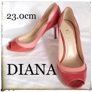 ダイアナ(DIANA)の【良品】ダイアナ DIANA オープントゥ 23cm レザーエナメル(ハイヒール/パンプス)