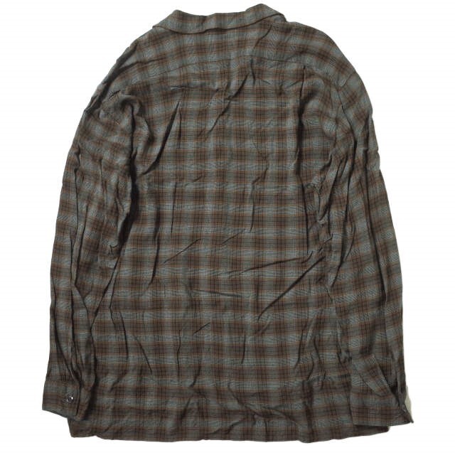 COMOLI(コモリ)のCOMOLI コモリ 19SS 日本製 レーヨン オープンカラーシャツ P01-01013 3 BROWN CHECK 長袖 チェック トップス【中古】【COMOLI】 メンズのトップス(シャツ)の商品写真