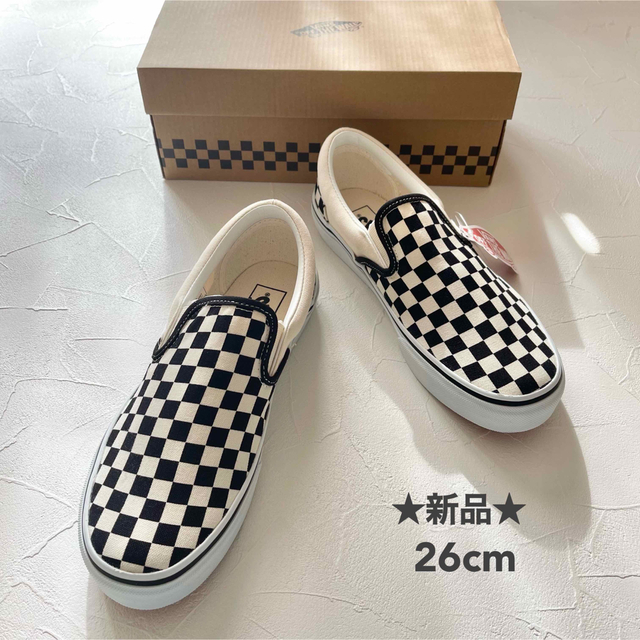 【新品】ヴァンズ スニーカー スリッポン チェッカー VANS V98CLA