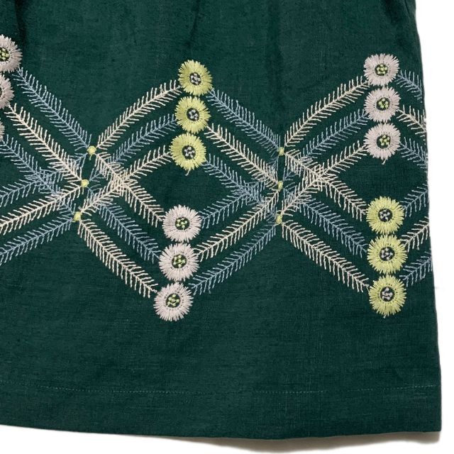ミナペルホネン kori 刺繍 リネン ブラウス 40 パフスリーブ 2022