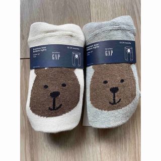 ギャップキッズ(GAP Kids)のGAP くまタイツ　12-24month  グレー(靴下/タイツ)