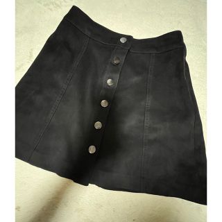 ザラ(ZARA)のZARA♡ボタン付きベロアミニスカート(ミニスカート)