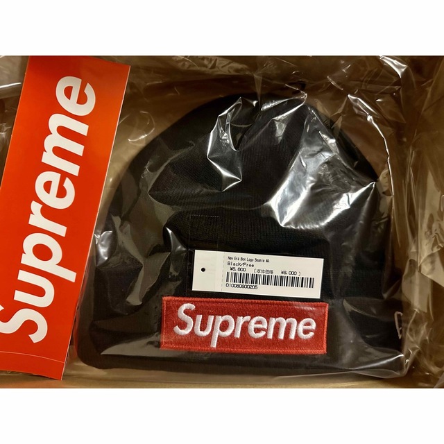 Supreme New Era Box Logo Beanie Blackニット帽/ビーニー