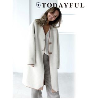 トゥデイフル(TODAYFUL)のTODAYFUL トゥデイフル★美品　コクーンボアコート　ロングコート　36(ロングコート)