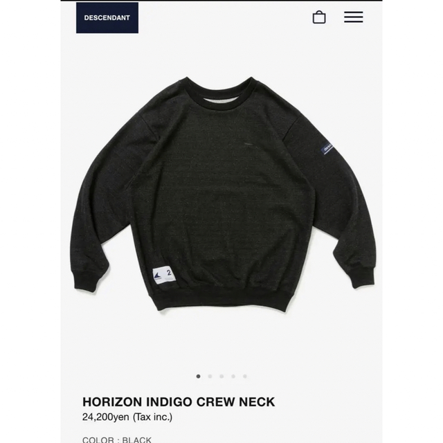 ディセンダント HORIZON INDIGO CREW NECK 4 ブラック