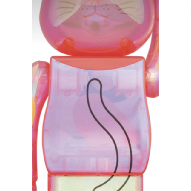 BE@RBRICK(ベアブリック)の新品　未開封　BE@RBRICK 招き猫 桃色透明メッキ 100％ & 400％ エンタメ/ホビーのフィギュア(その他)の商品写真
