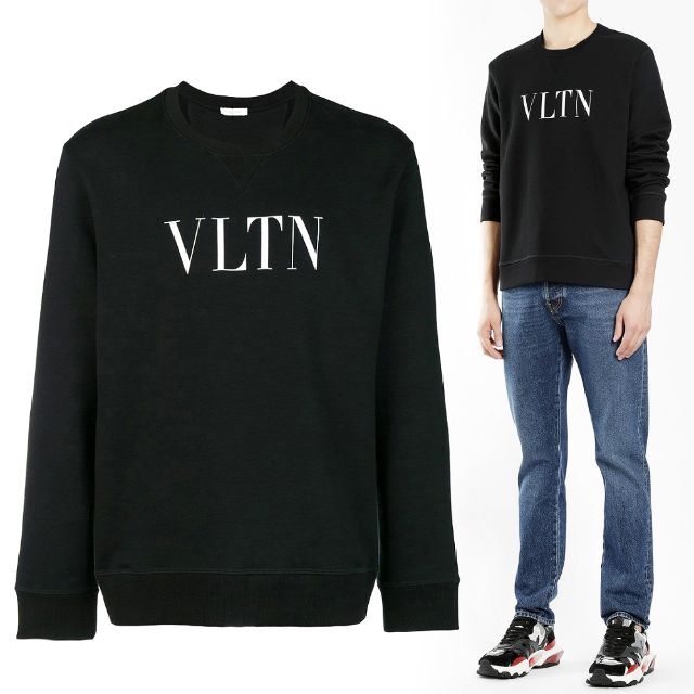 好きに VALENTINO - 3 VALENTINO ブラック ロゴプリント スウェット