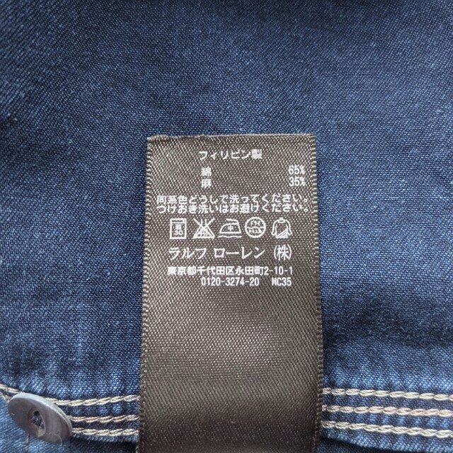 【新品・未使用】RRL(ダブルアールエル)　デニムシャツ　インディゴワークシャツ