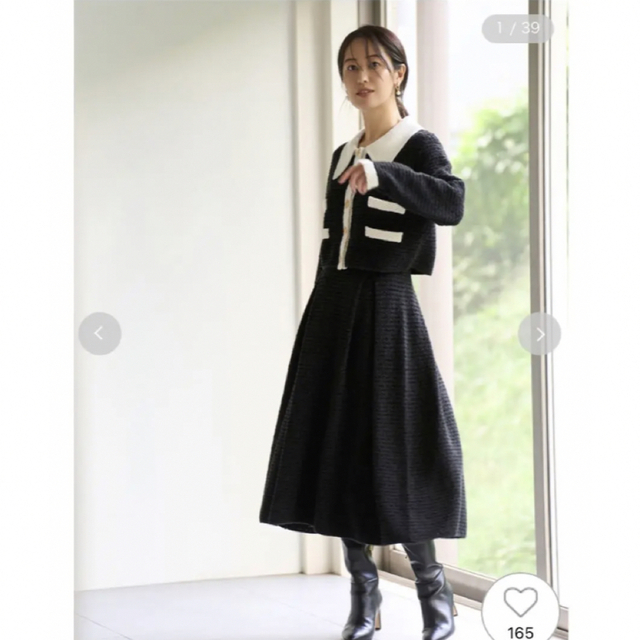 美品】CELFORD ドッキングロングワンピース レース 襟 サイズ1