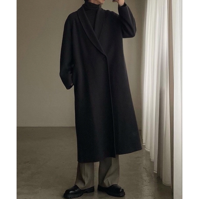 リドム　Super 140s SHAWL COLLAR CAPE COAT