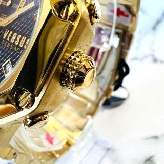 新品未使用】ヴェルサーチ ゴールド ステンレススチール メンズ腕時計
