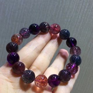 ⭐︎【高級】フラワー パープルルチル スーパーセブン ブレスレット 12.5mm(ブレスレット)