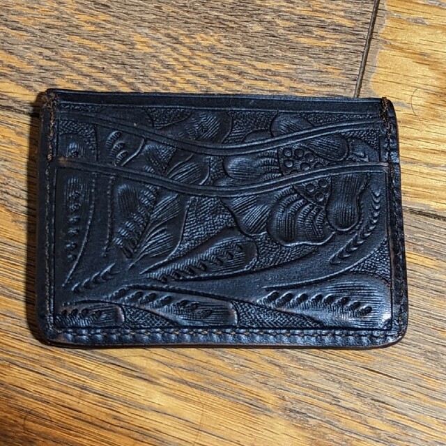 レア!ブラック茶芯!RRL カービングレザー カードケースRRLダブルアールエル