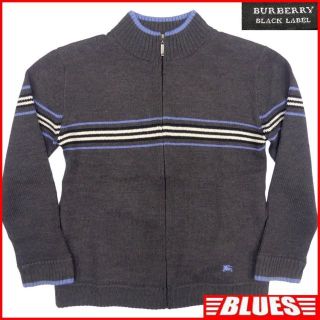 バーバリーブラックレーベル(BURBERRY BLACK LABEL)の廃盤 バーバリー セーター ニット M メンズジャケット グレー TY2124(ニット/セーター)