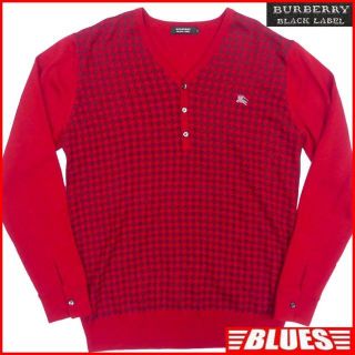 BURBERRY BLACK LABEL - 廃盤 バーバリー セーター ニット L メンズ 赤