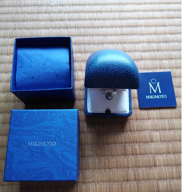 MIKIMOTO グレー真珠、指輪、箱付き