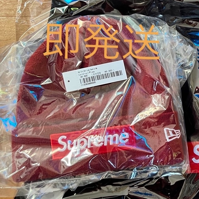 supreme New Era Box Logo Beanie Cardinal帽子