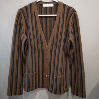 バルマン(BALMAIN)のBALMAN　バルマン　カーディガン　ストライプ　茶色　ブラウン(カーディガン)