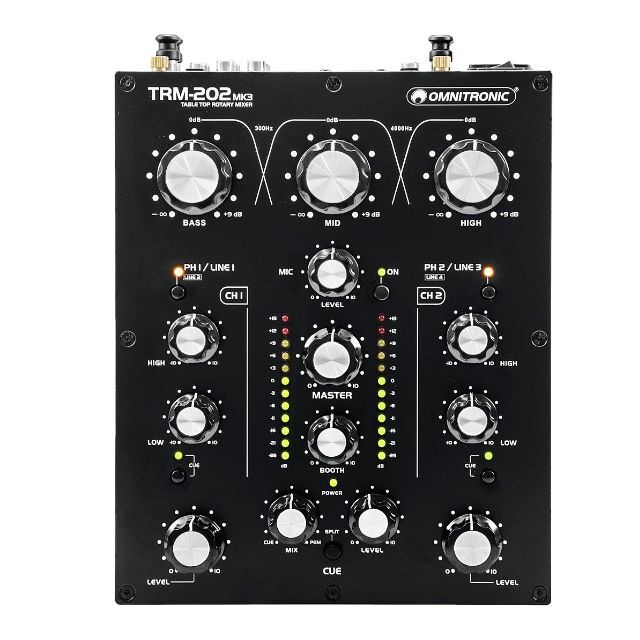 Omnitronic TRM-202 MK3 DJ用ロータリーミキサー 2ch