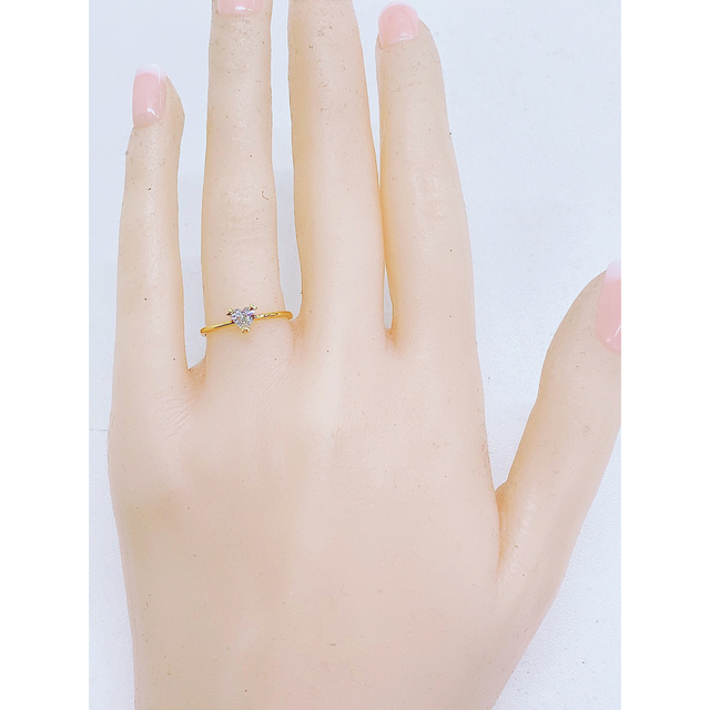 ★0.25ct ★✨一粒ハートシェイプカットダイヤモンドK18リング指輪