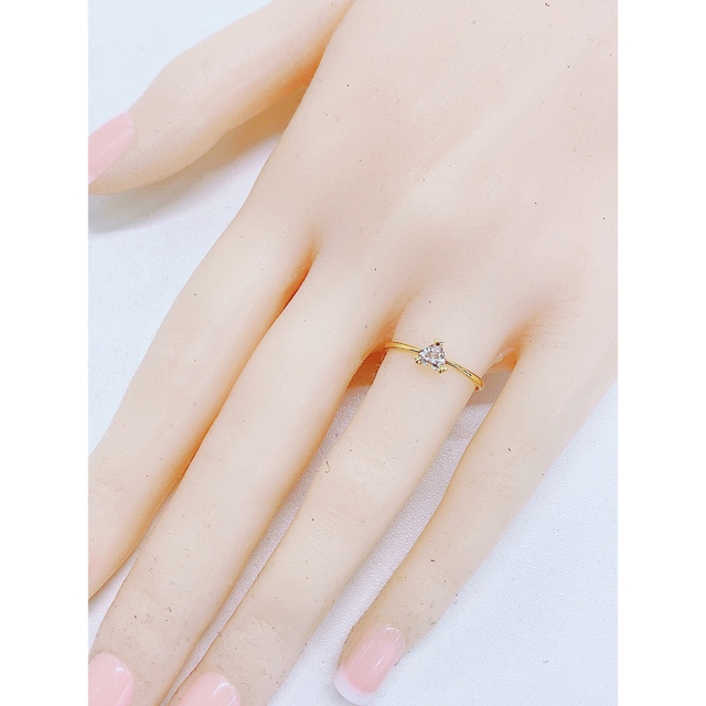 ☆0.25ct ☆✨一粒ハートシェイプカットダイヤモンドK18リング指輪