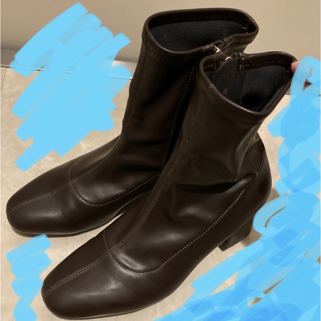 GRISE 6cm レザーカバー ブーツ 24.5㎝ ブラウン www.munipaita.gob.pe