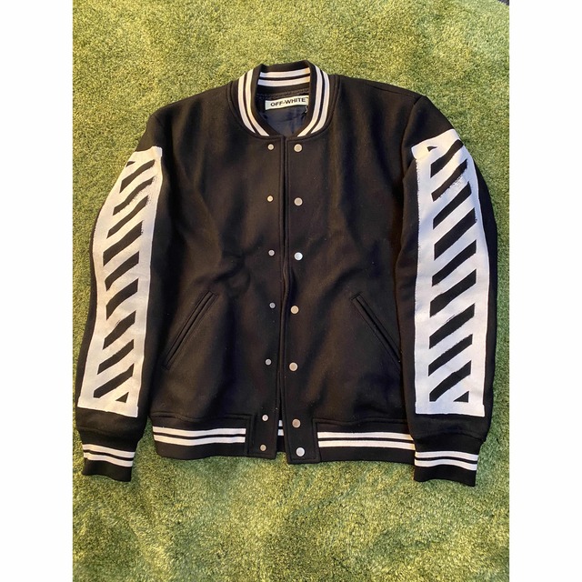 OFF-WHITE - Mサイズ美品国内正規OFF Whiteスタジャン メルトン ウール
